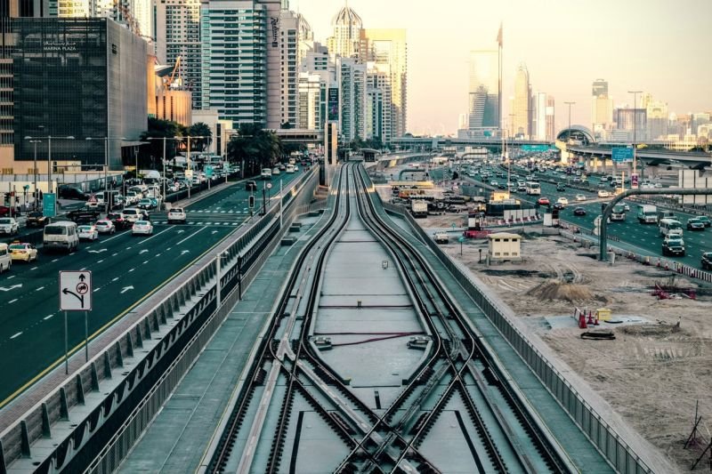Metro Tracks in Dubai, UAE